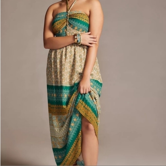 Tiny Anthropologie Twist Halter Maxi Dress - Picture 1 of 5